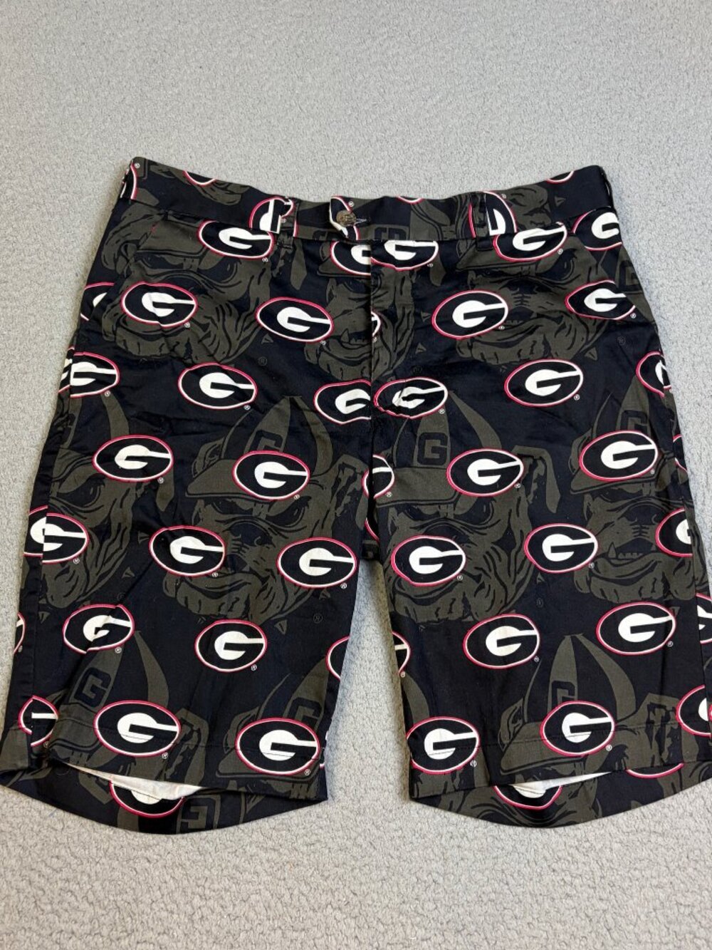 Georgia Bulldogs Loudmouth Shorts Mens Size 34 Golf Casual College Football